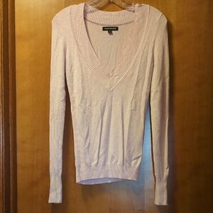 Express Light Pink V-Neck Sweater